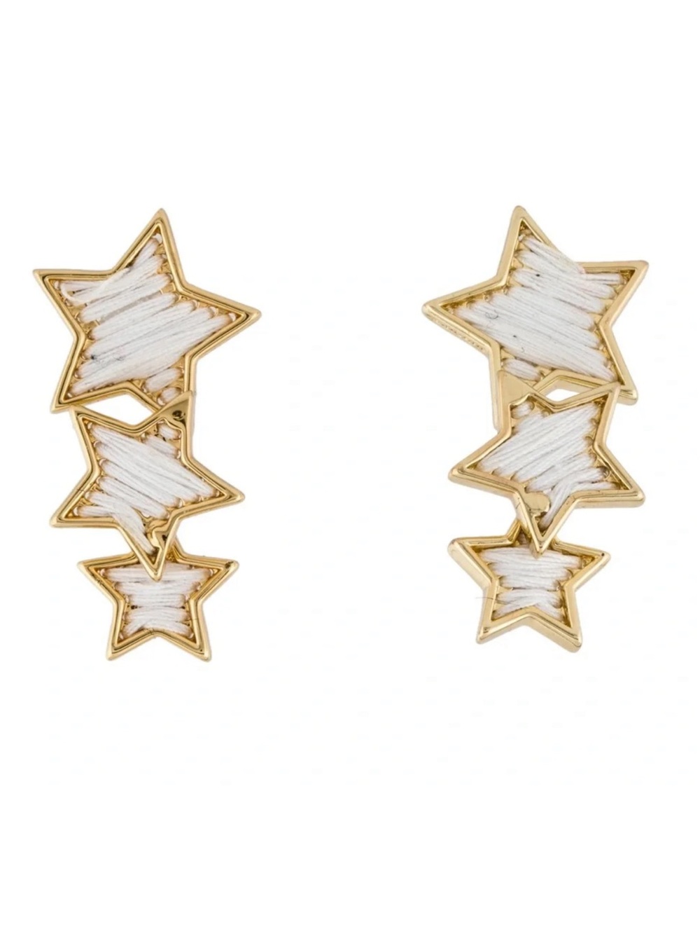Mignonne Gavigan White Threaded Star Earrings